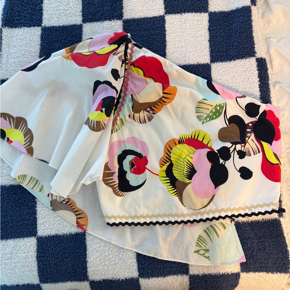 ZARA FLORAL ONE SHOULDER TOP